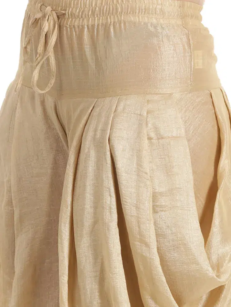 Beige Solid Dhoti Pants Women