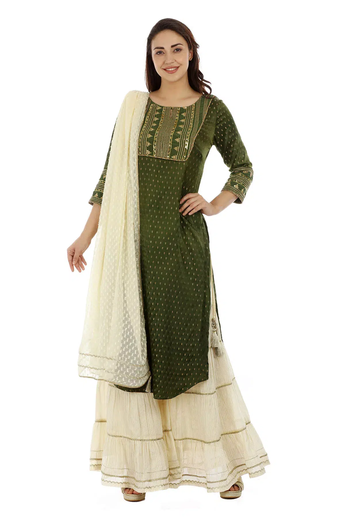 Cream Garara For Women