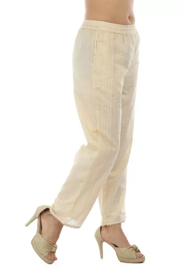 Striped Beige Palazzo For Woman