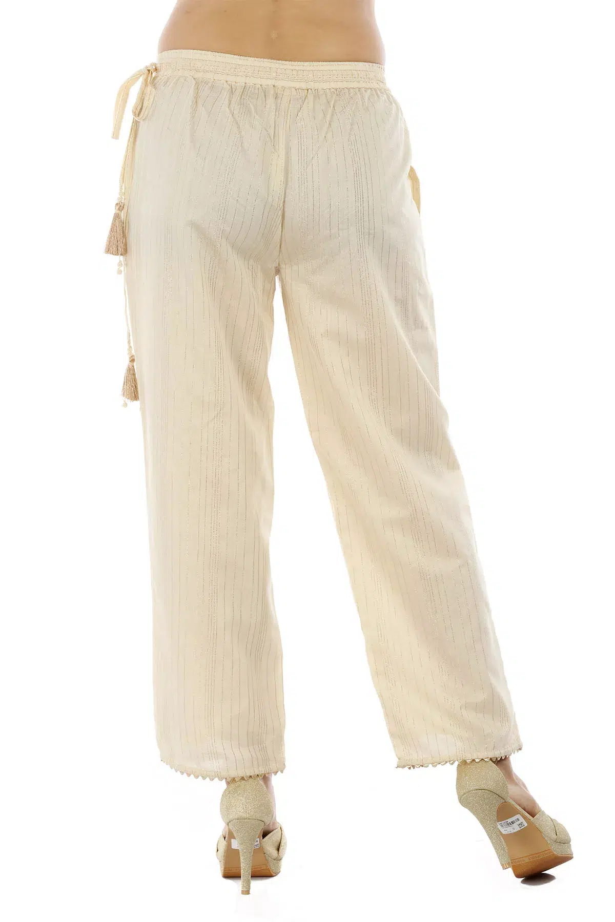 Striped Beige Palazzo For Woman
