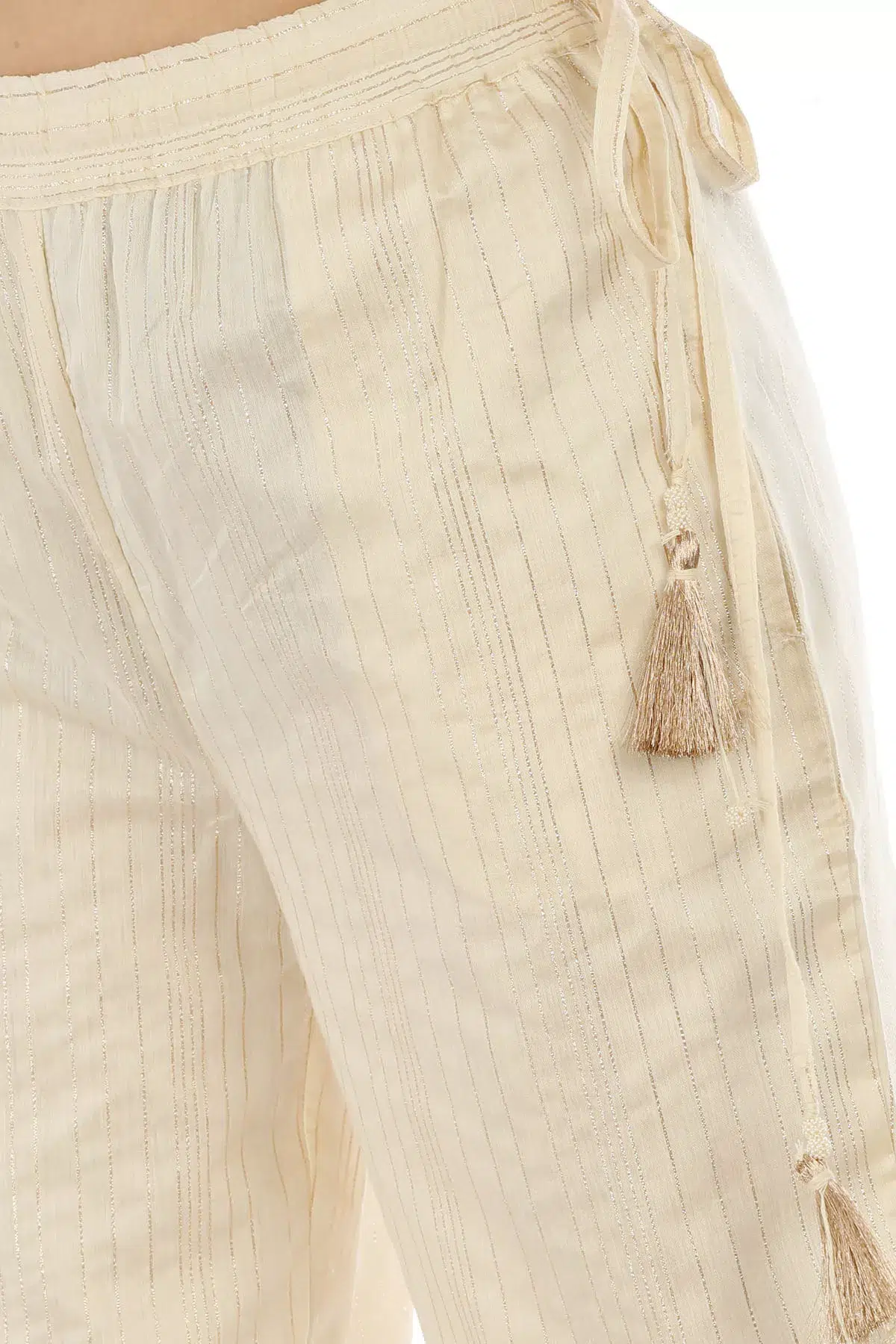 Striped Beige Palazzo For Woman