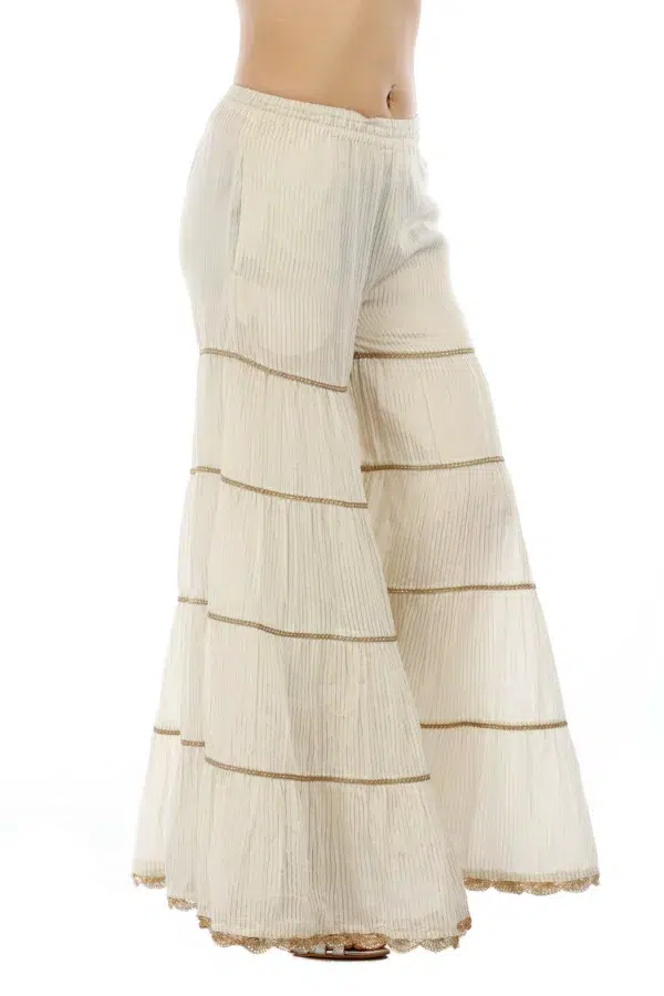 Striped Off White Garara For Women
