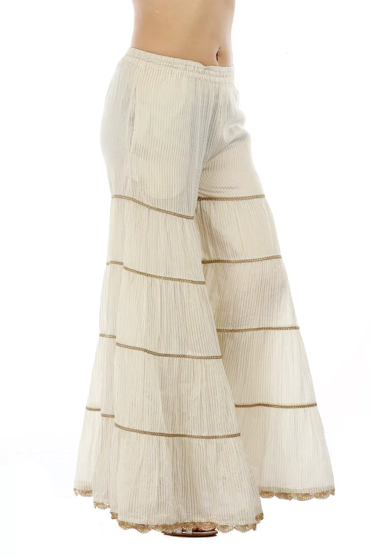 Striped Off White Garara For Women