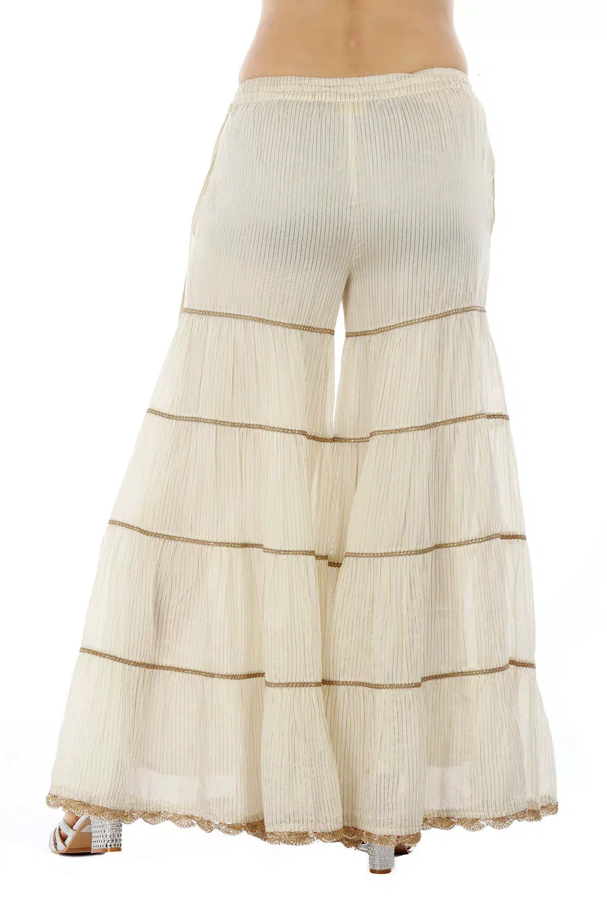 Striped Off White Garara For Women
