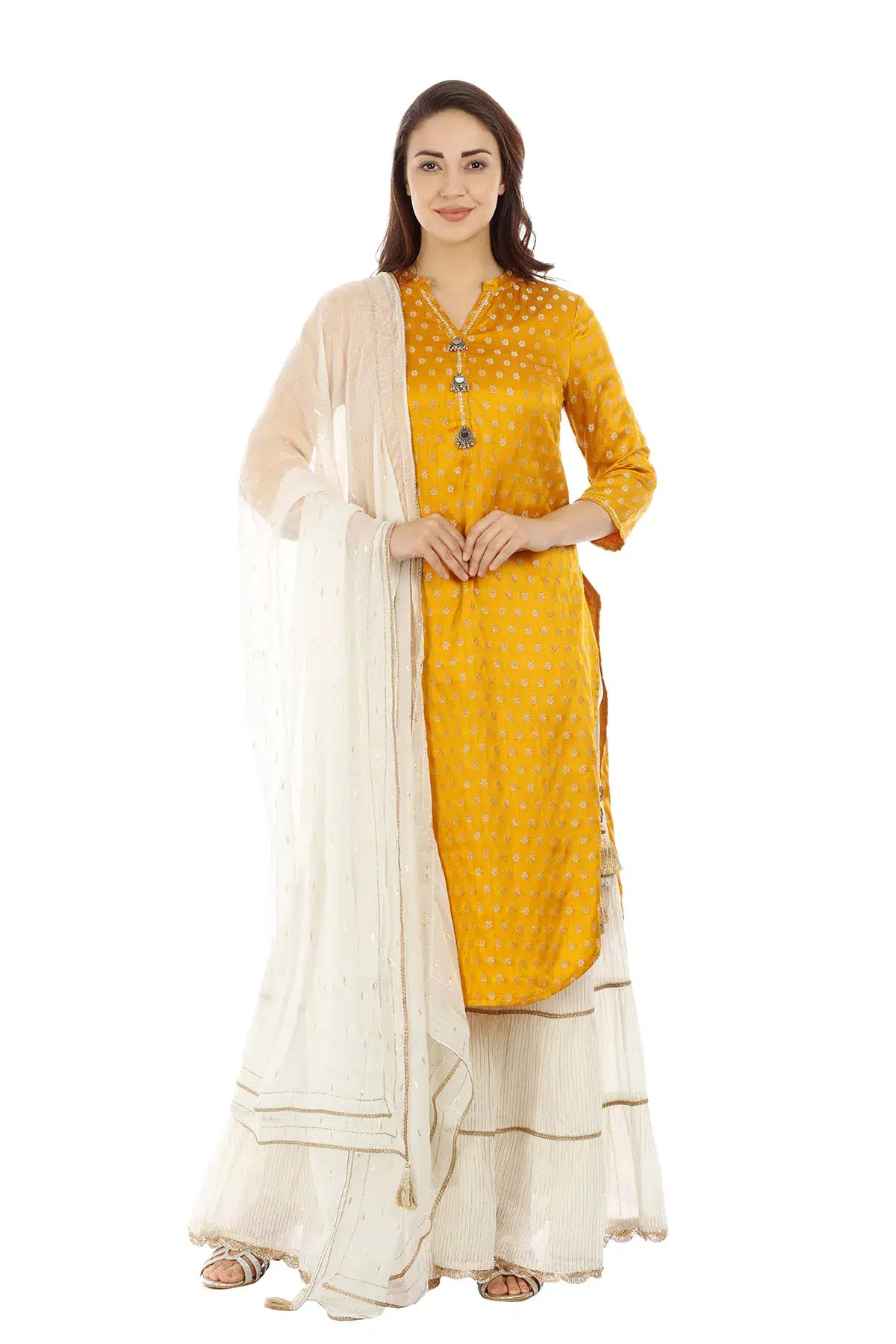 Striped Off White Garara For Women