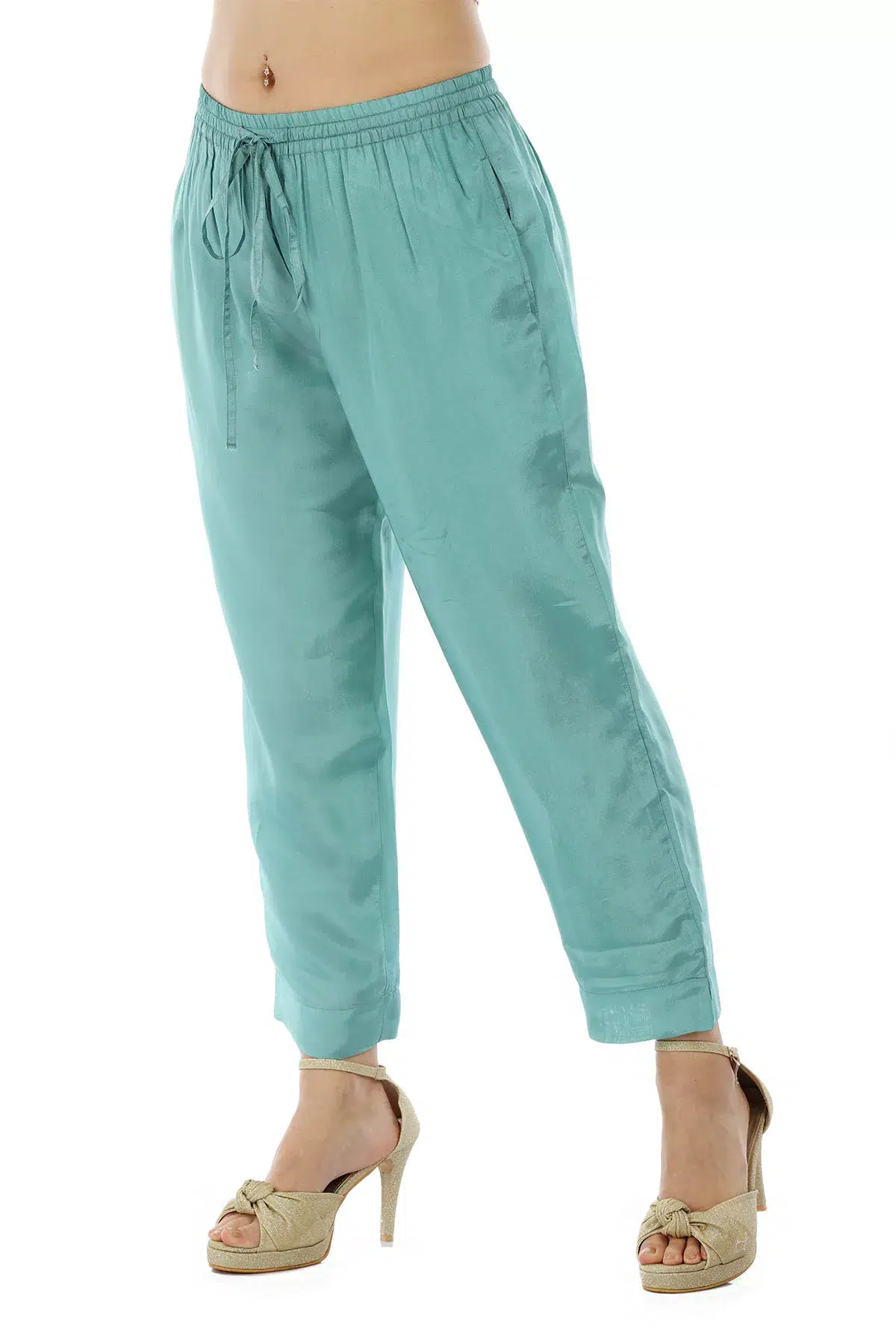 Solid Blue Palazzo For Women