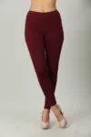 Solid Maroon Slacks For Women