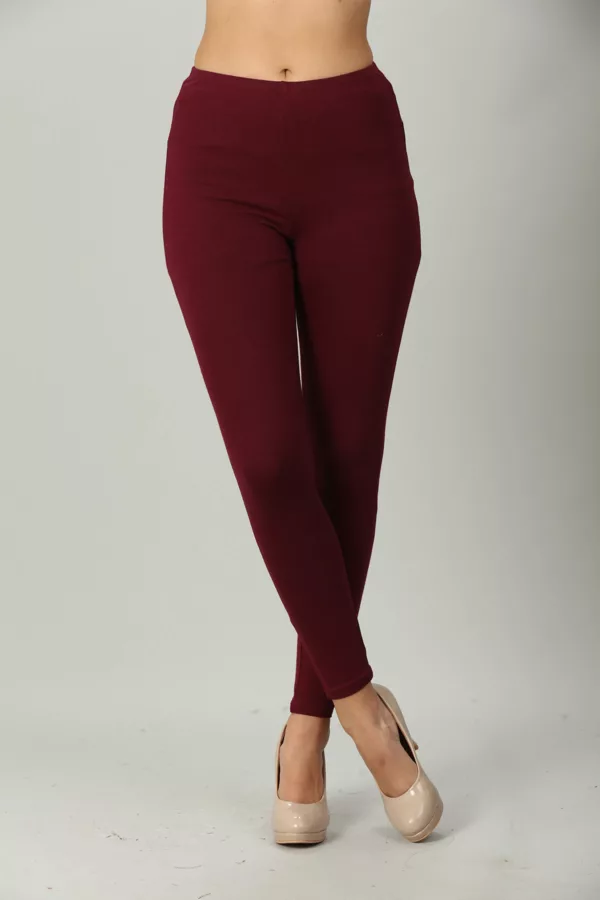 Solid Maroon Slacks For Women