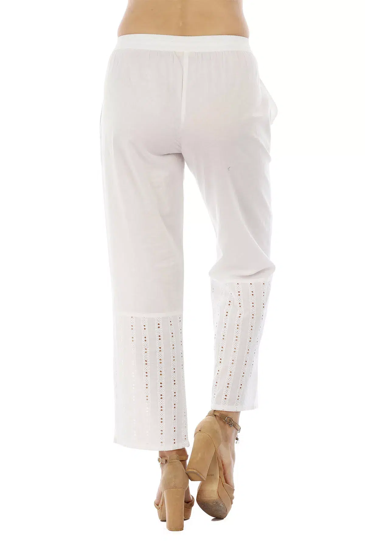 Solid White Palazzo Pants For Women