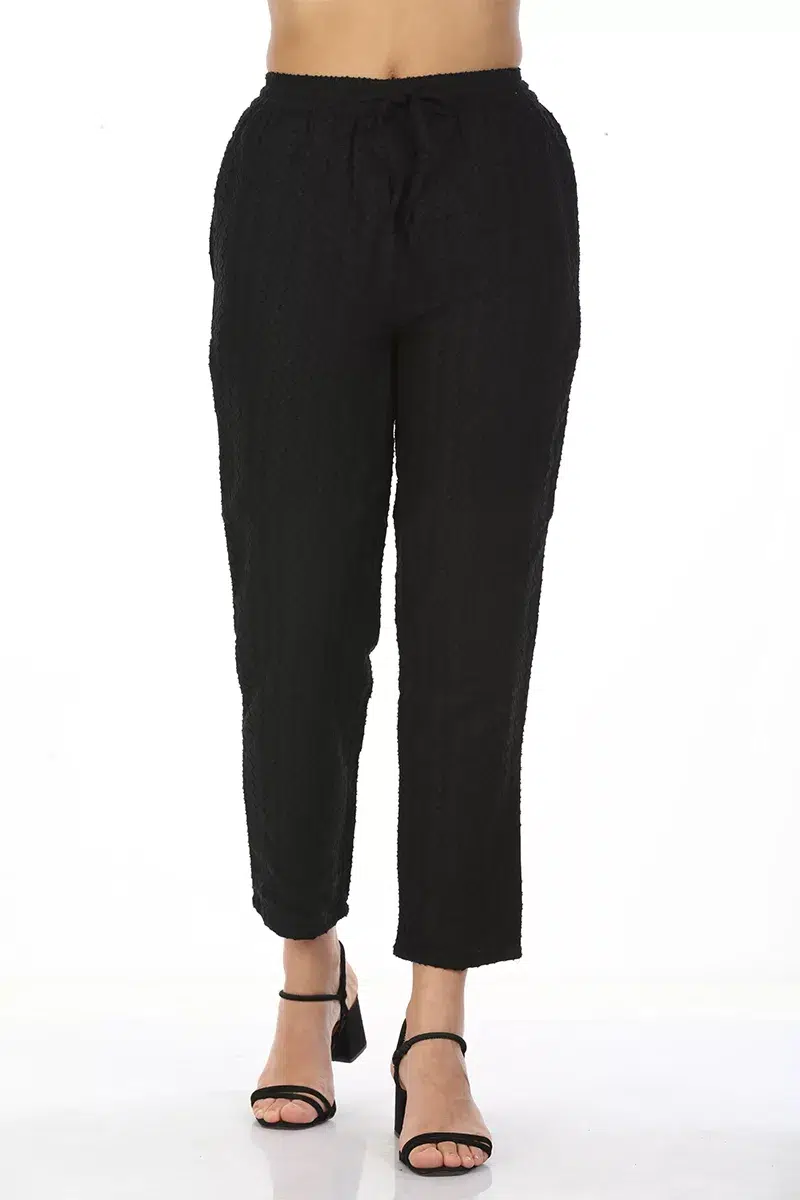 Solid Black Palazzo Pants For Women