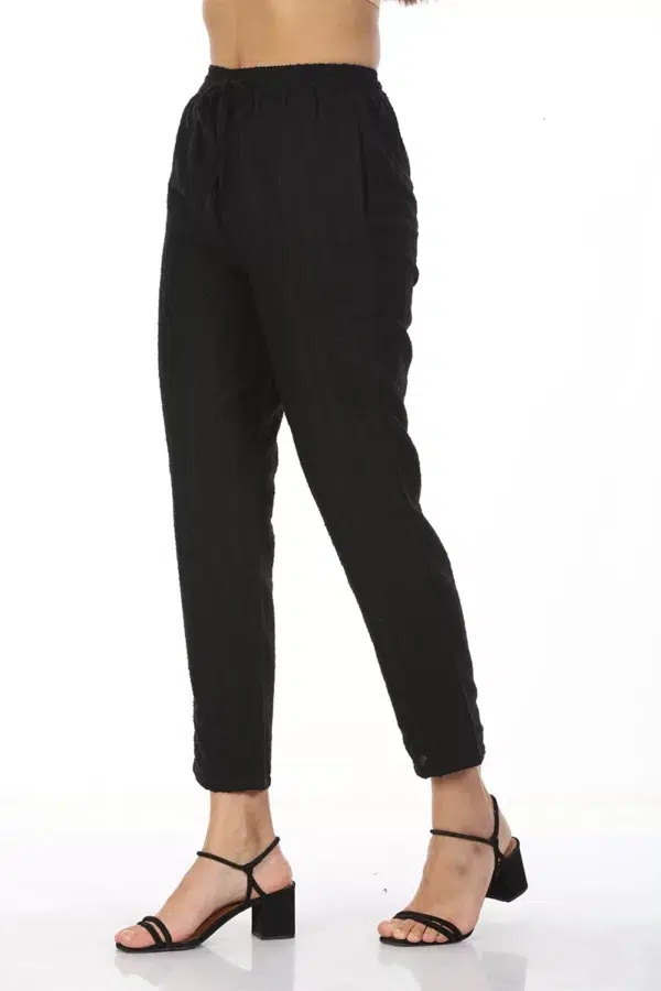 Solid Black Palazzo Pants For Women