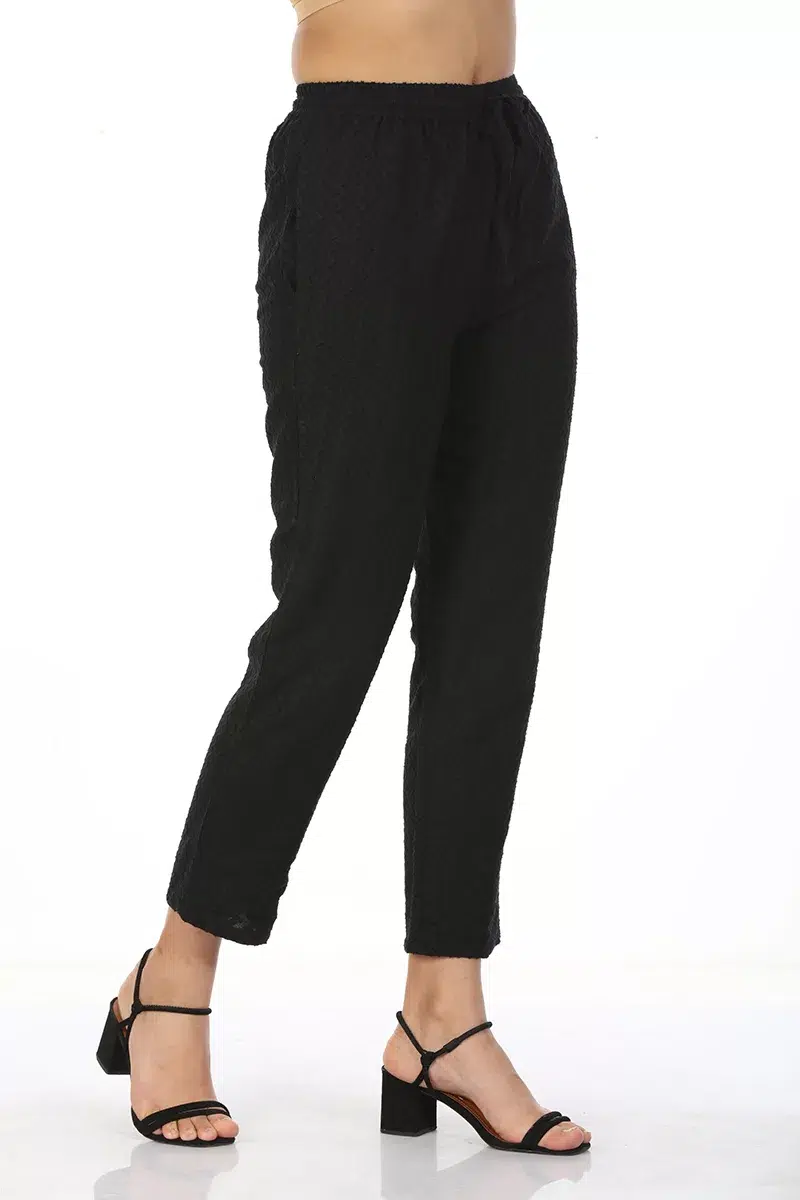 Solid Black Palazzo Pants For Women