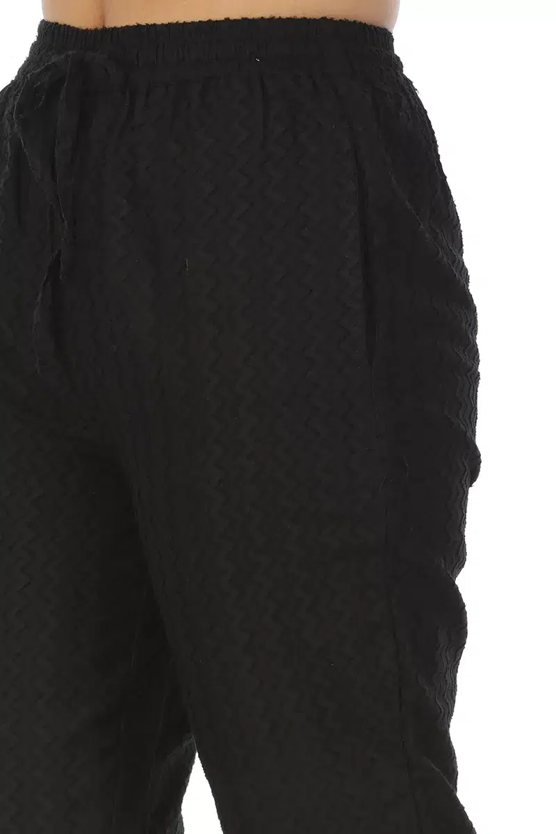 Solid Black Palazzo Pants For Women