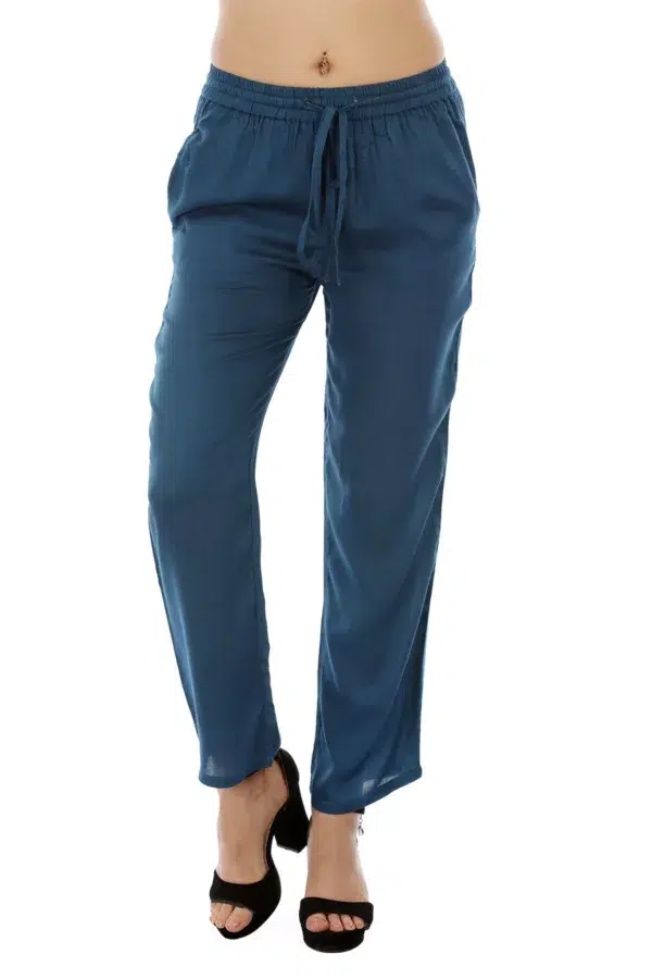 Solid Blue Plazo For Women