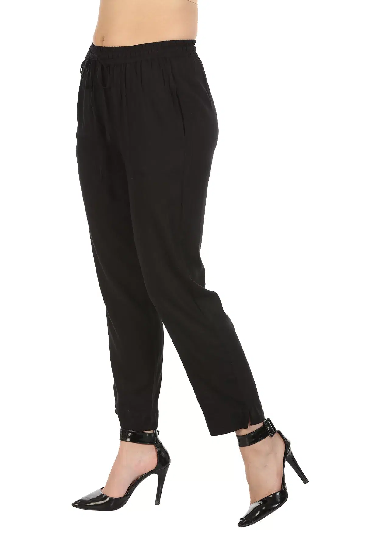 Solid Black Palazzo Pants For Women