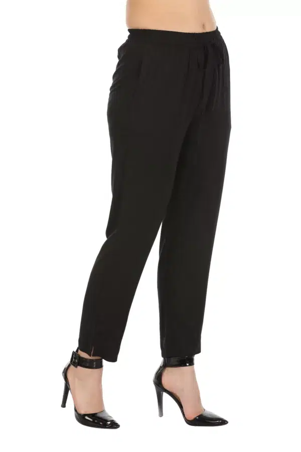 Solid Black Palazzo Pants For Women