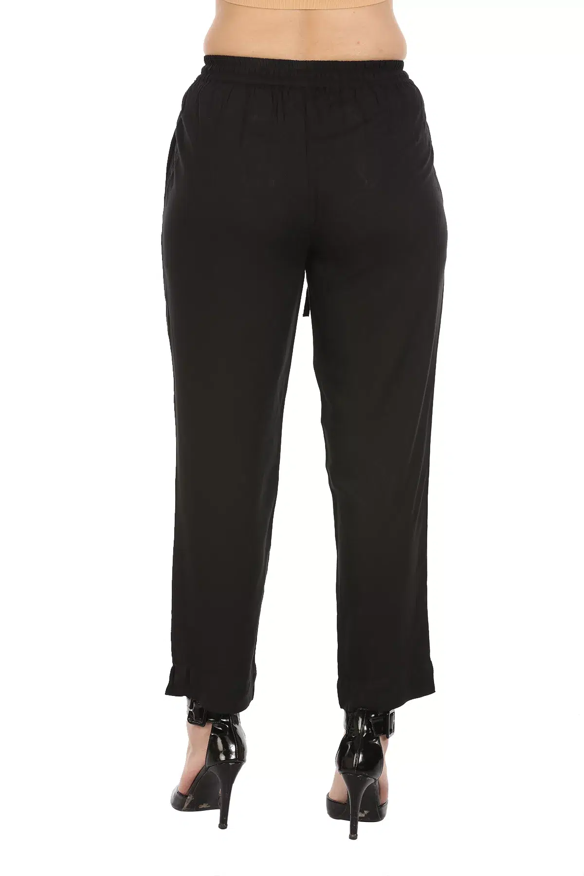 Solid Black Palazzo Pants For Women