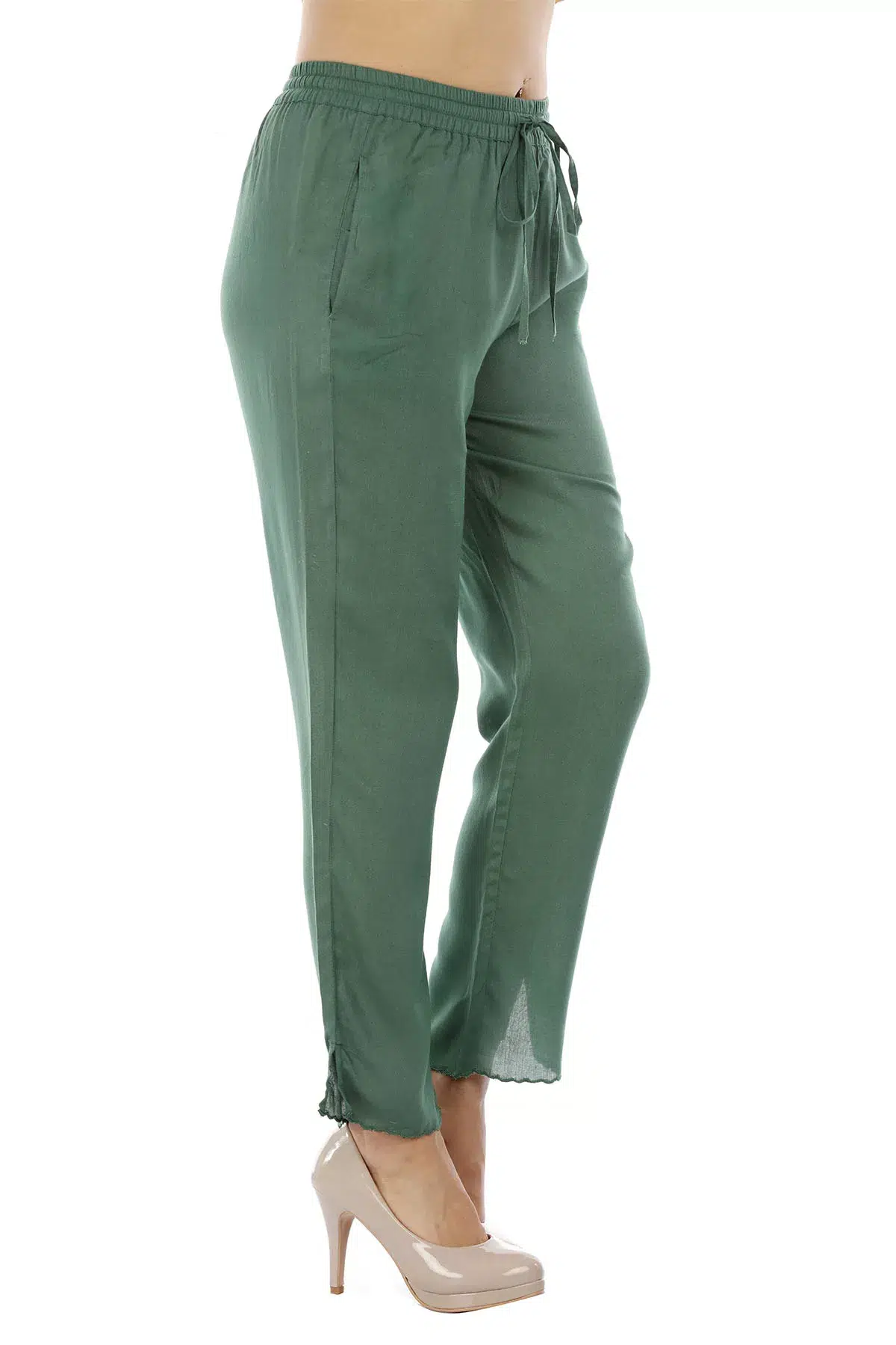 Solid Green Palazzo Pants For Women