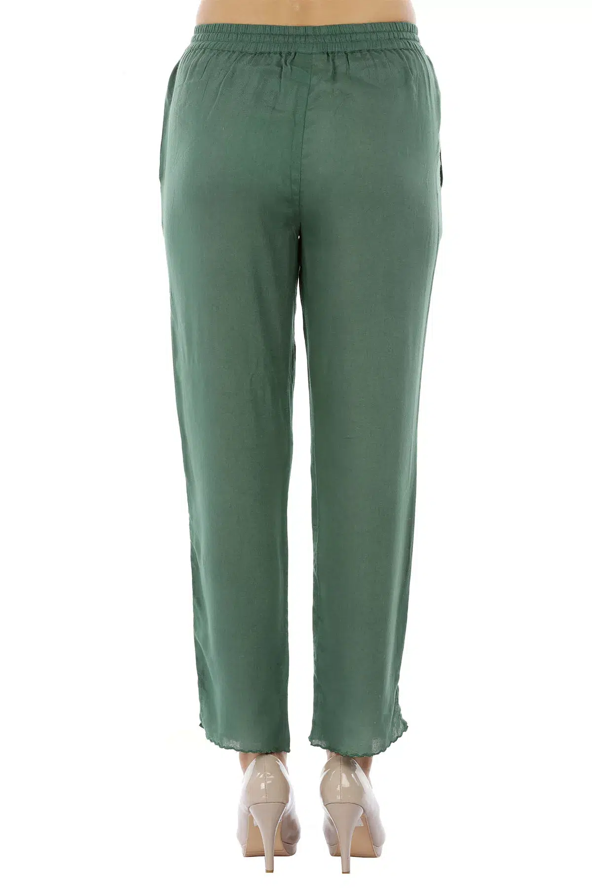 Solid Green Palazzo Pants For Women