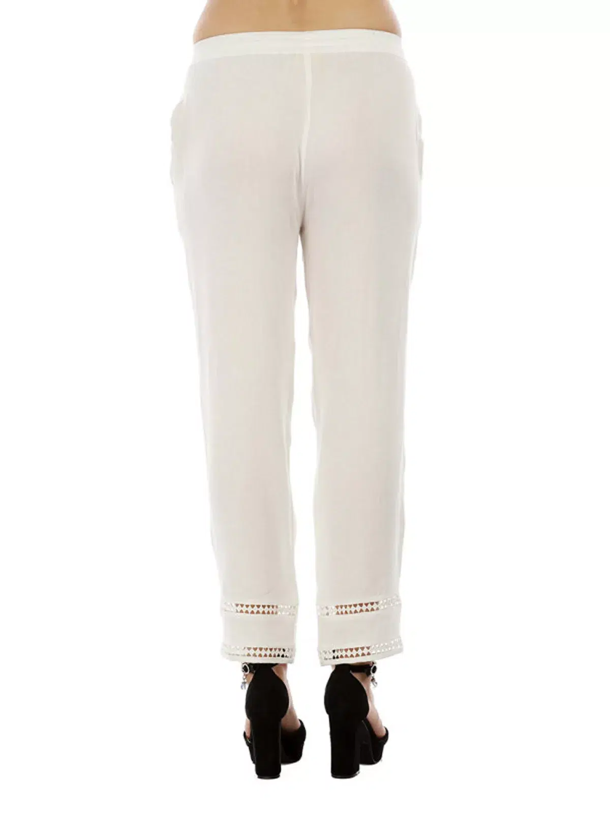 Solid White Palazzo Pants For Women