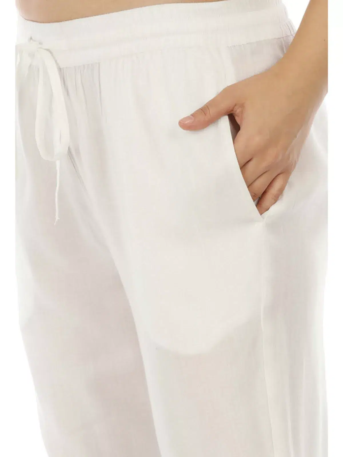 Solid White Palazzo Pants For Women