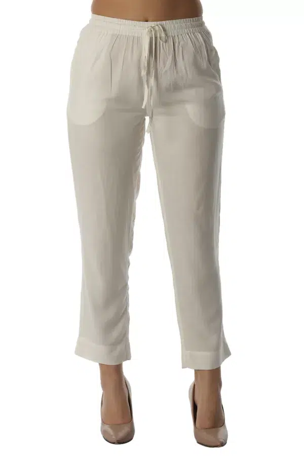 Solid White Palazzo Pants For Women