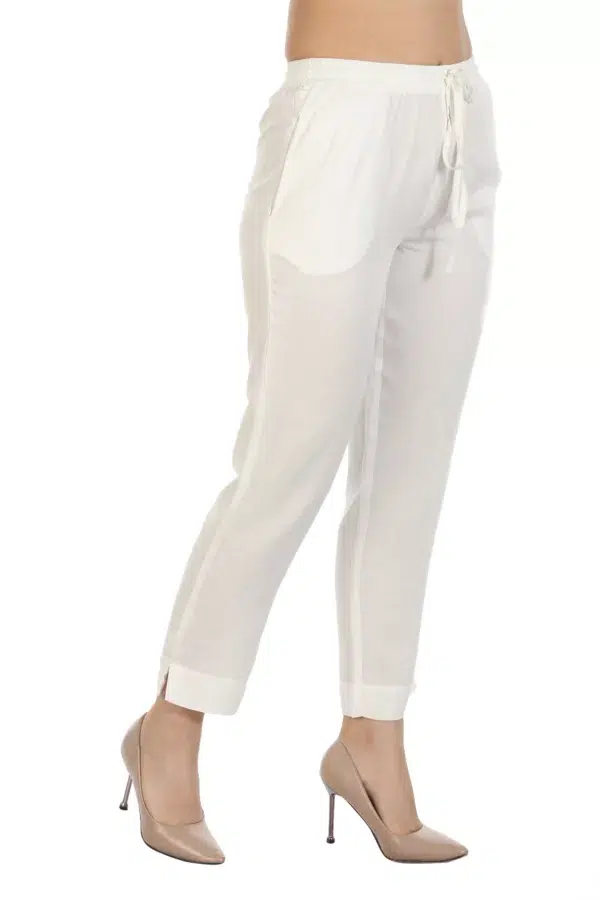Solid White Palazzo Pants For Women