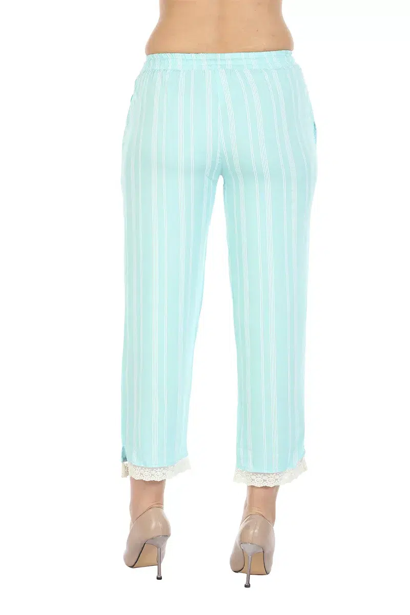 Striped Light Blue Plazo For Women