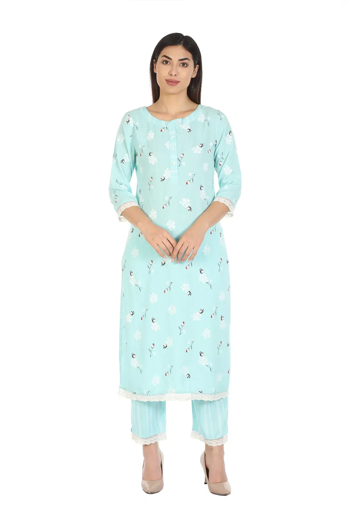 Striped Light Blue Plazo For Women