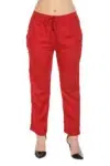 Solid Red Palazzo For Women