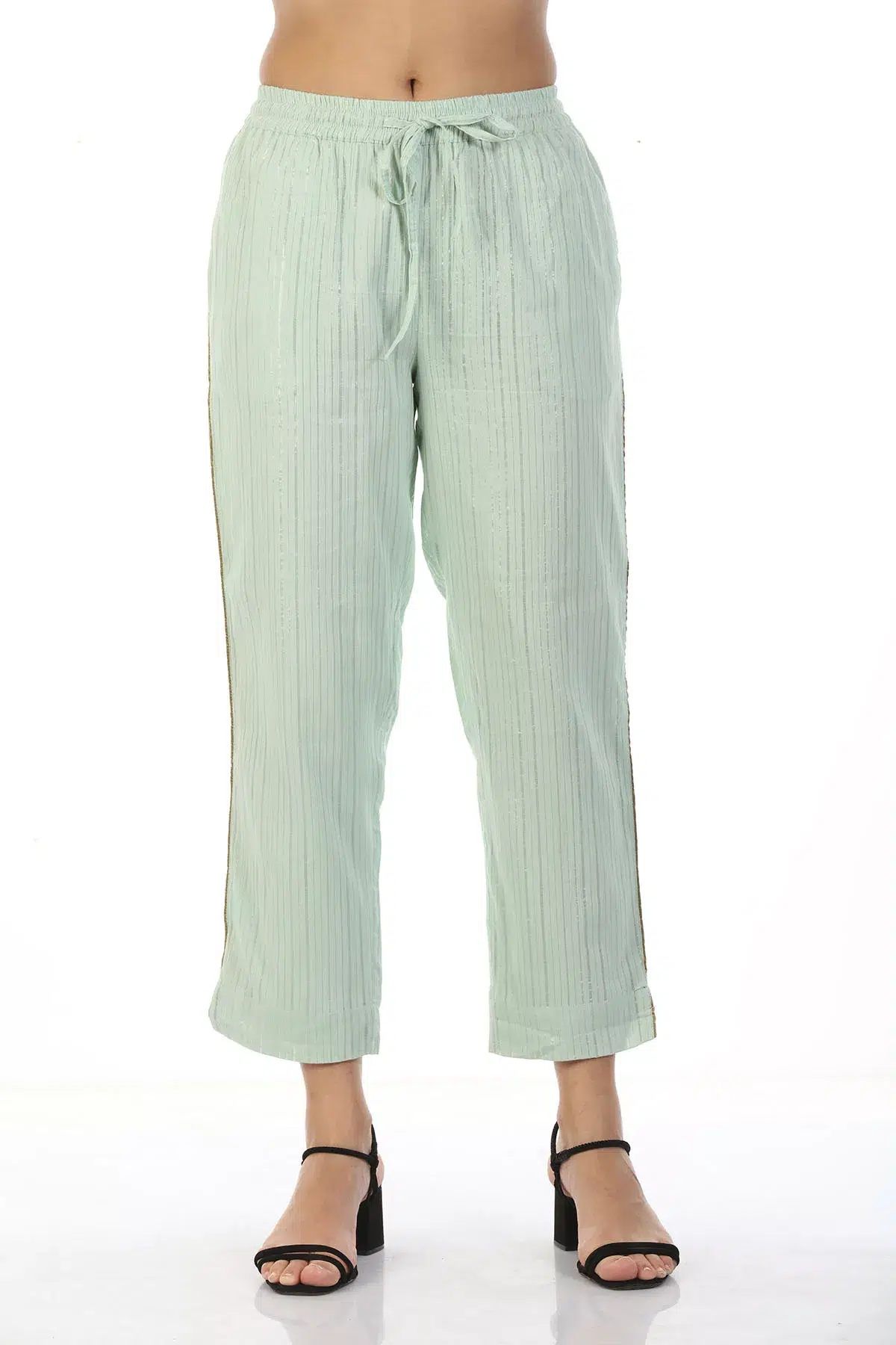 Solid Pastel Green Plazo For Women