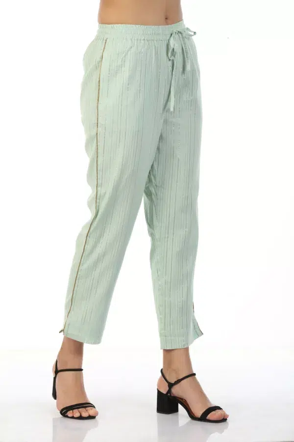 Solid Pastel Green Plazo For Women