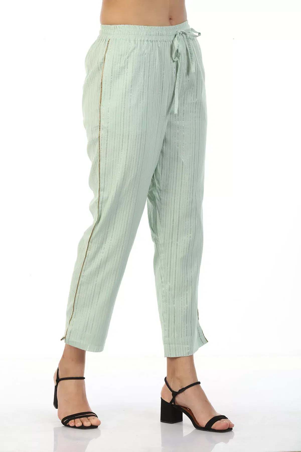 Solid Pastel Green Plazo For Women