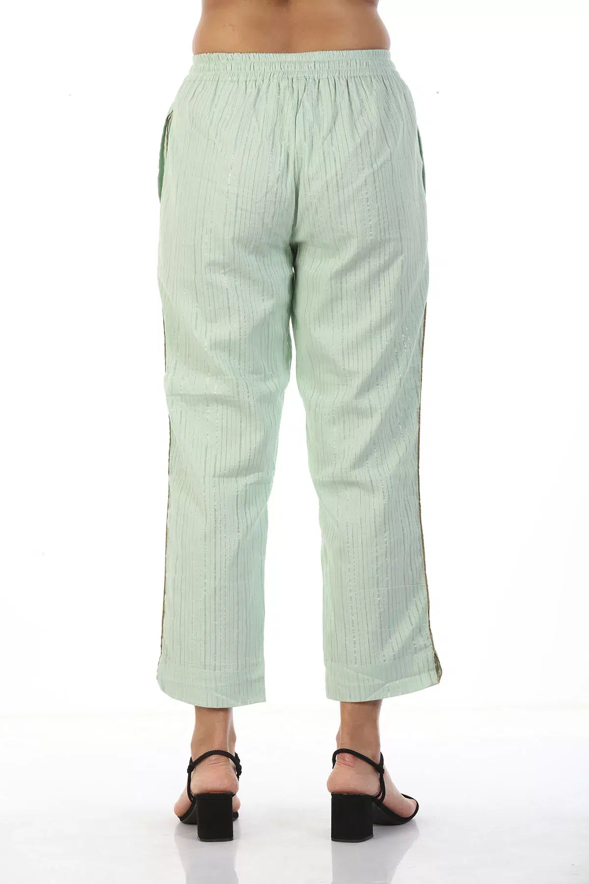 Solid Pastel Green Plazo For Women