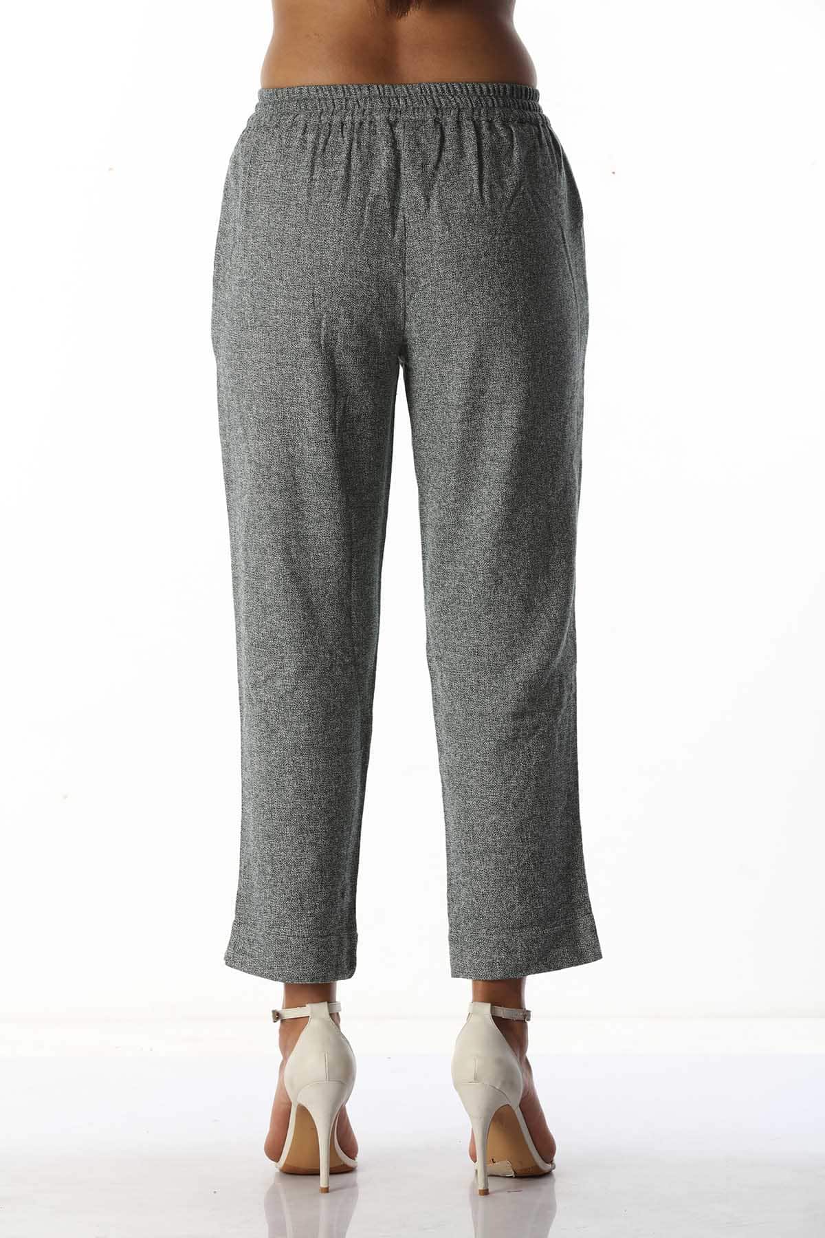 Solid Grey Colour Palazzo Pants For Women