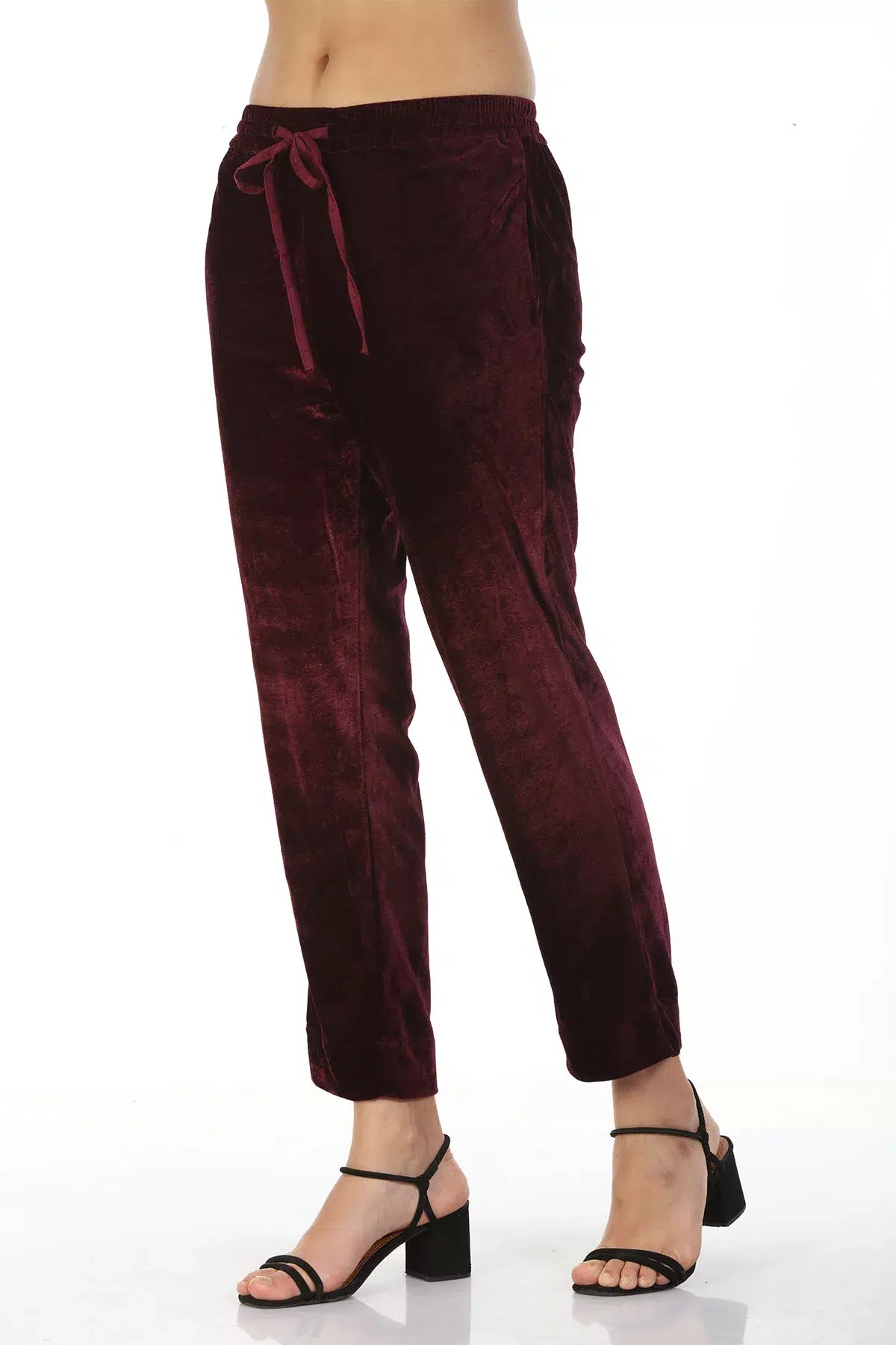 Solid Wine Palazzo Pants For Women