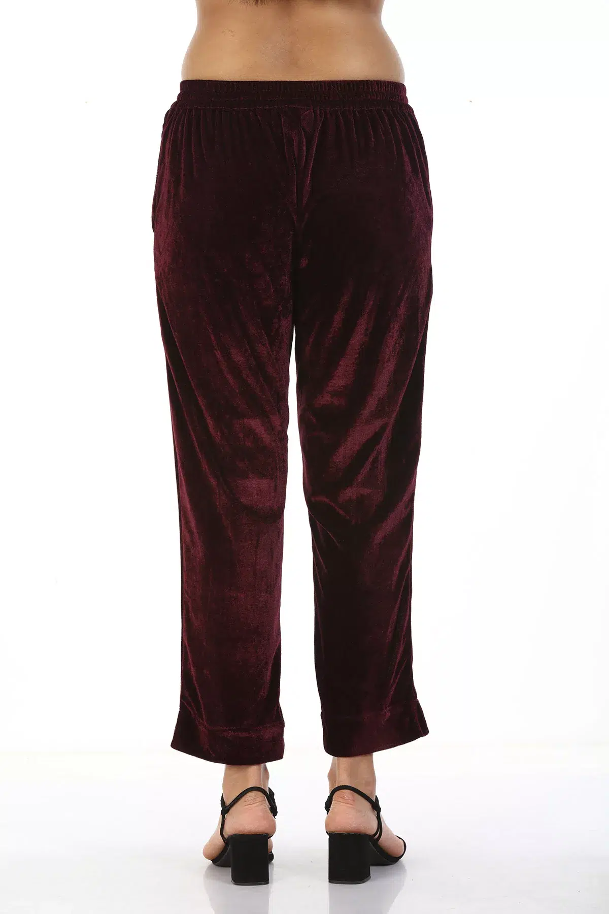 Solid Wine Palazzo Pants For Women