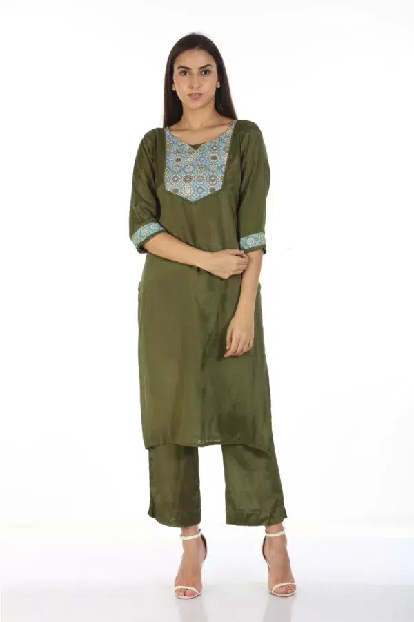 Solid Green Palazzo Pants For Women