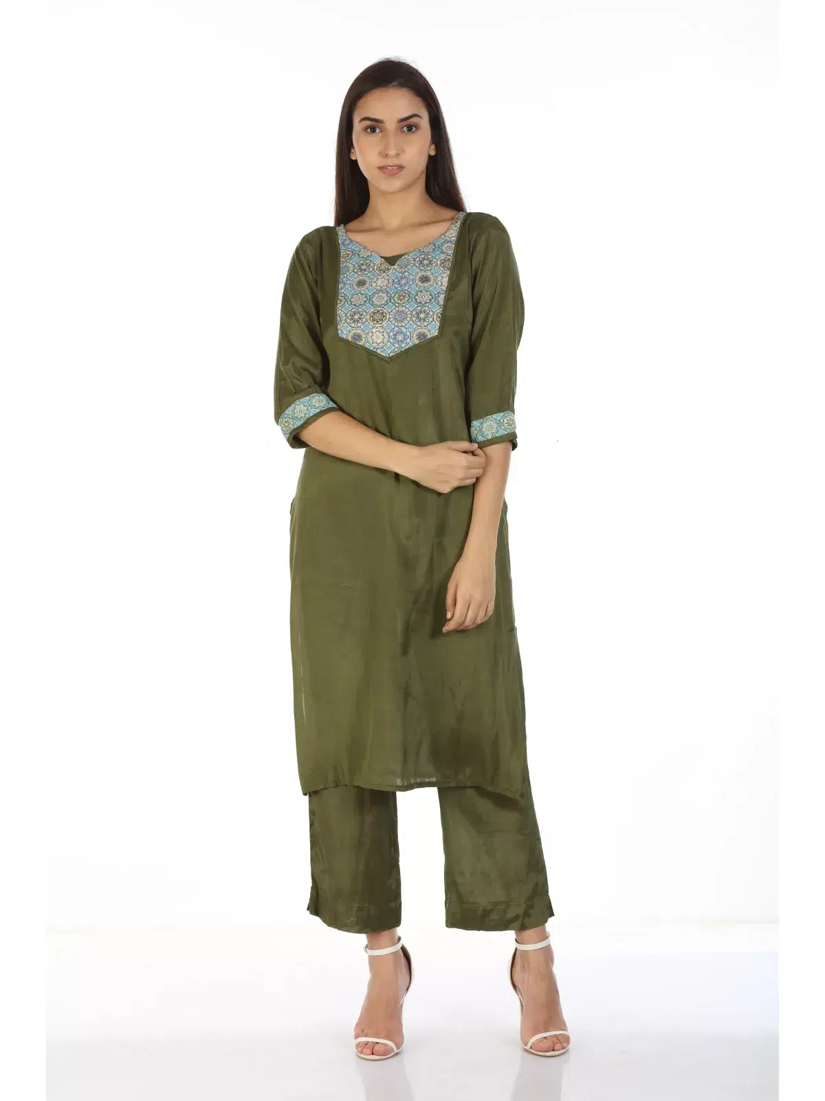 Solid Green Palazzo Pants For Women