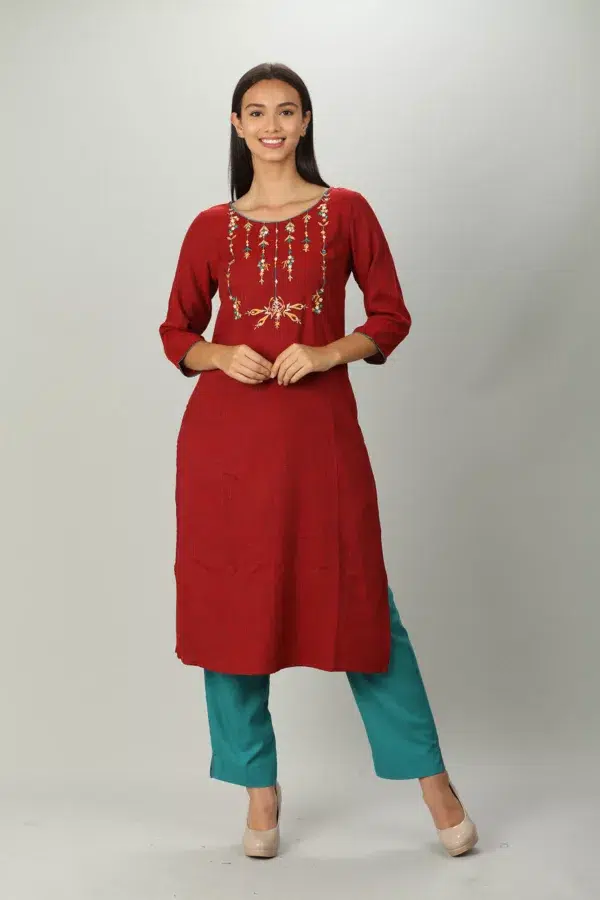 Solid Teal Palazzo Pants For Women