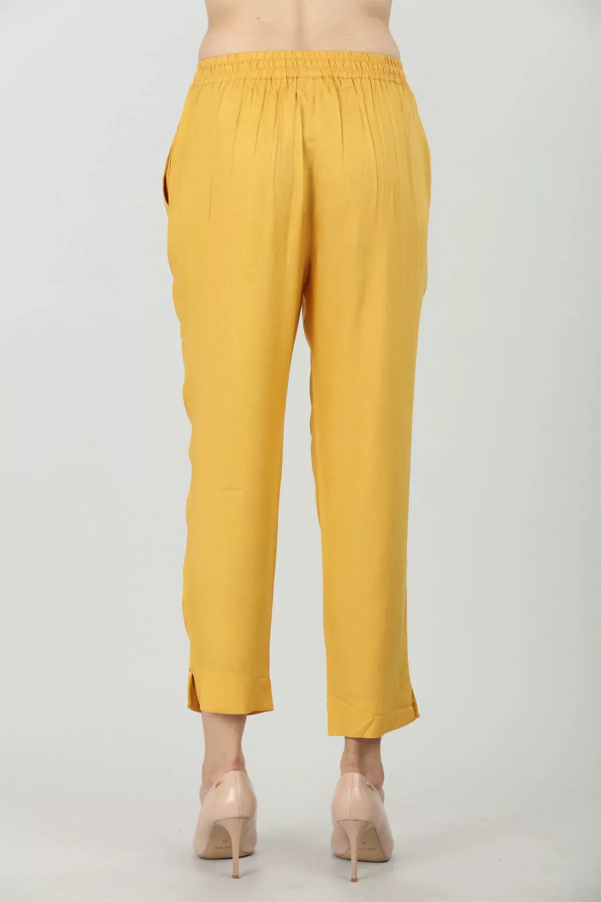 Solid Yellow Palazzo Pants For Women