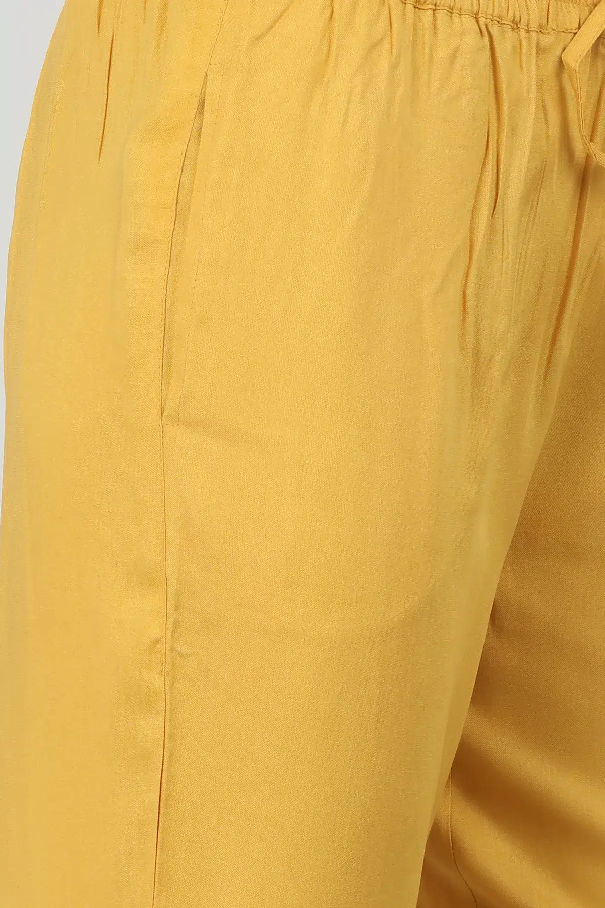 Solid Yellow Palazzo Pants For Women