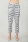 Printed Grey Palazzo Pants For Women