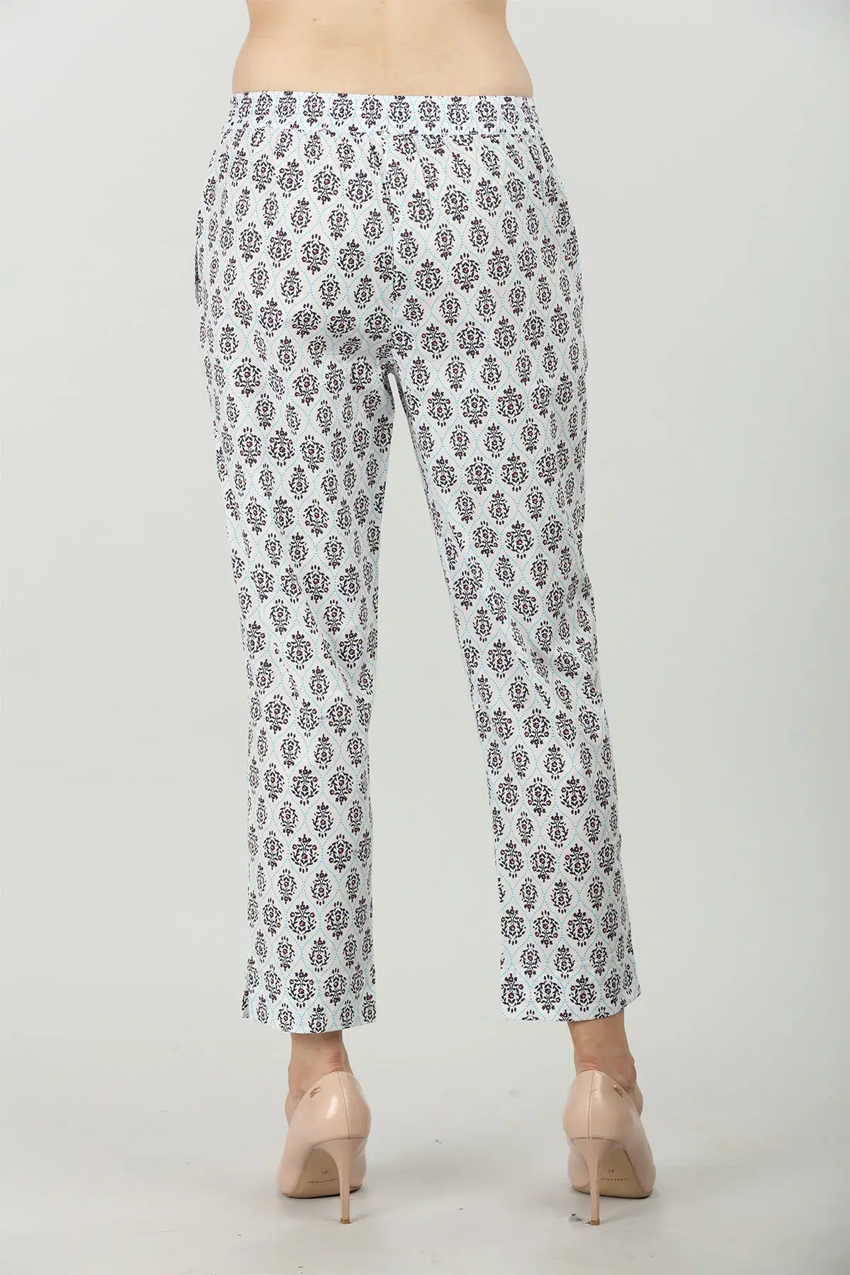 Printed Grey Palazzo Pants For Women