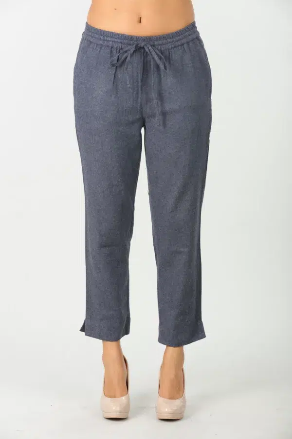 Solid Blue Palazzo Pants For Women