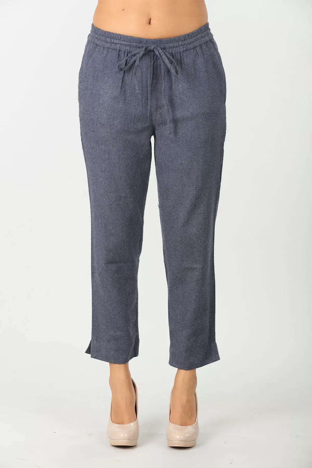 Solid Blue Palazzo Pants For Women