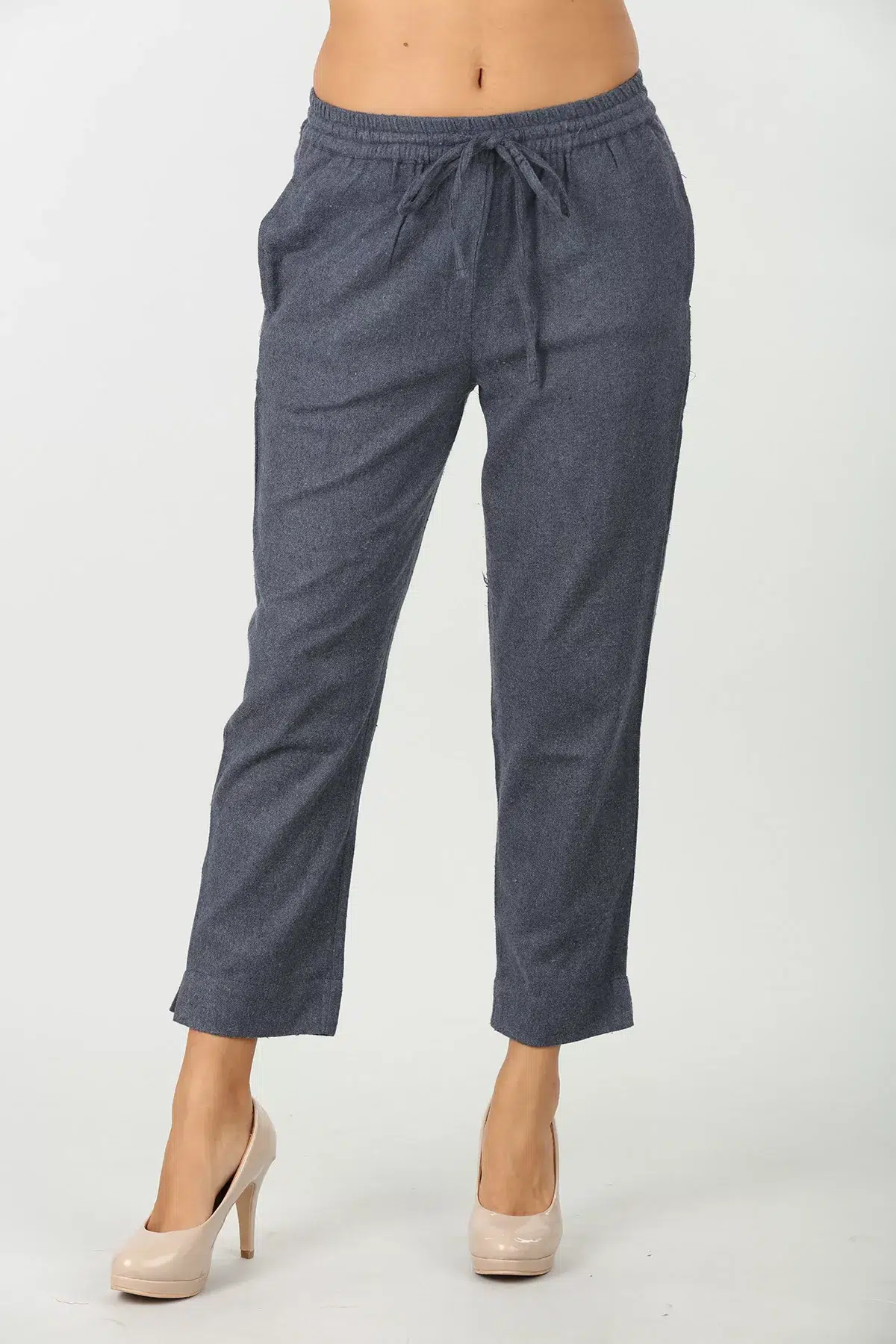 Solid Blue Palazzo Pants For Women