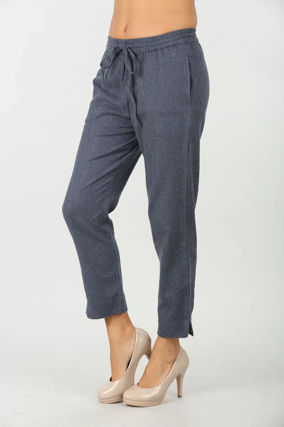 Solid Blue Palazzo Pants For Women