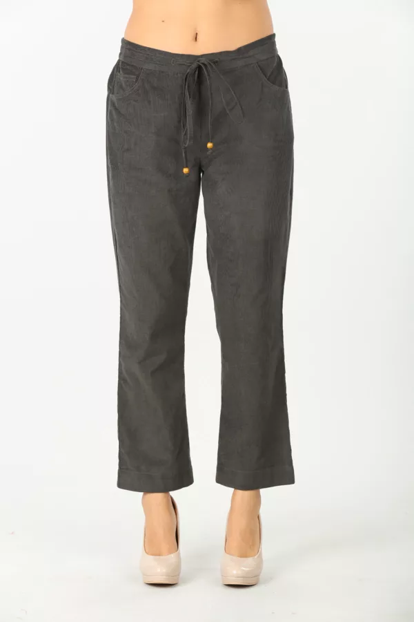Solid Grey Pant For Women