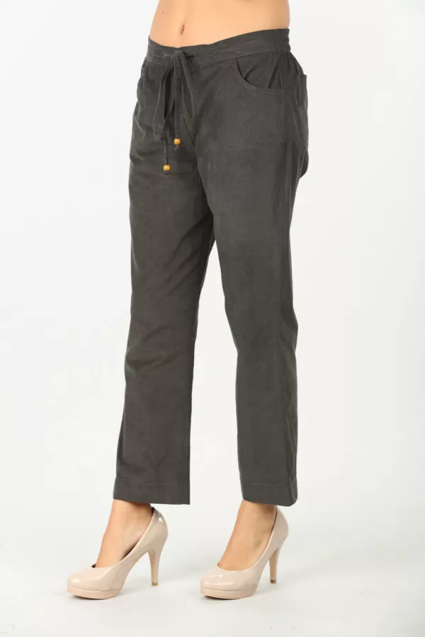 Solid Grey Pant For Women